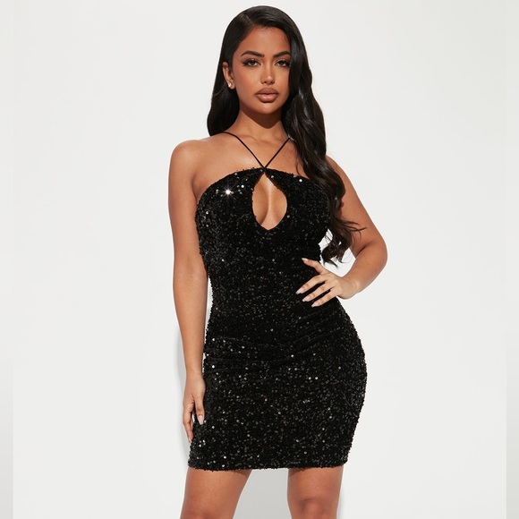 FN “Tia Sequin Mini Dress” NWT 🖤 - Picture 1 of 6